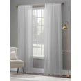 thumbnail image 4 of Gray Stripes Sheer Curtains 2 Panels Set Simple Striped Country Style Farmhouse Sheer Window Curtains Light Filtering Rod Pocket Voile Drapes for Bedroom Living Room 52"X96", 4 of 8