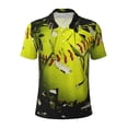 thumbnail image 2 of Daiia Ball Pattern Men’s Polo Shirts,Solid Deck Shirt,Classic Fit, Breathable Cotton Polo for Casual and Sport Wear-Large, 2 of 7