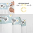 thumbnail image 5 of White Daisy No Hook Shower Curtain Waterproof,Bathroom Curtains with Snap in Liners and See Through Top Window,Country Pastoral Spring Botanical Flowers Hotel Style Bathtub Curtains Shower 72"Wx78"L, 5 of 8