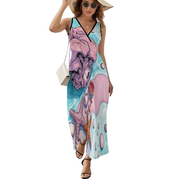 Vestido De Noche De Lujo Sin Mangas Para Mujer, Beach Starfish Vestido De Fiesta