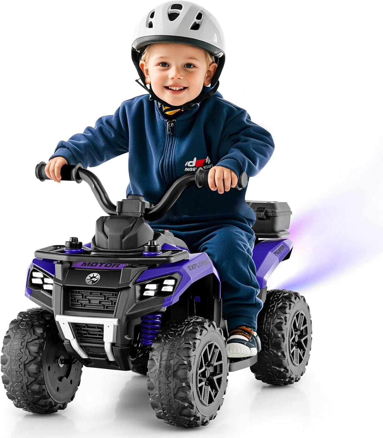 OLAKIDS Kids ATV with Spray Function, Remote Control, Storage Trunk, 6V Electric Toddler Ride on Toy