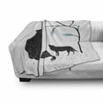 thumbnail image 3 of Animal Print Soft Flannel Fleece Throw Blanket, Design Forest Fauna Bear Crow Fox Wolf Rabbit, Cozy Plush for Indoor and Outdoor Use, 60" x 80", Charcoal Grey Slate Blue, by Ambesonne, 3 of 6
