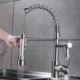 thumbnail image 5 of Aimadi Grifo De Cocina Comercial Con Rociador Monomando Rociador Desplegable Grifo De Fregadero De Cocina Con Luz Led Dos Caño Níquel Cepillado, 5 of 5