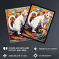 thumbnail image 3 of Armchair Cat Portrait Painting Colourful White Extra Large XL Wall Art Poster Print, 3 of 3