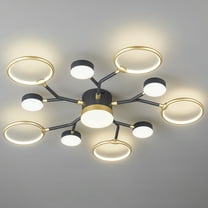 Black Semi Flush Mount Ceiling Light, 39.37 Inch 6-Light Large Flush Mount Light Fixtures, Farmhouse Industrial Sloped Ceiling Lighting for Kitchen, Entryway, Bedroom, Living Room