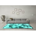 thumbnail image 3 of Ahgly Company Indoor Rectangle Abstract Turquoise Blue Modern Area Rugs, 2' x 3', 3 of 4