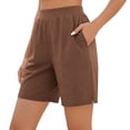 thumbnail image 2 of Asxite Womens Shorts High Waisted Solid Stretchy Soft Workout Yoga Cargo Pockets Casual Summer, 2 of 5