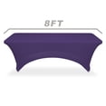 thumbnail image 2 of Lann's Linens 8' Fitted Spandex Tablecloth for 96" x 30" Rectangular Tables, Purple, 2 of 3