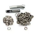 thumbnail image 1 of Eyelet Punch Tool + Hole Punch + 100 Sets Silver Eyelets Grommet DIY Leather Craft Tools Set, 1 of 8