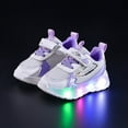 thumbnail image 5 of LYHaoo Girls Sneakers For Toddlers Light Up Walking Shoes Non Comfortable Breathable Casual Outdoor Play Shoes For Age 1 6 Sizes 12 Purple(Little Kid), 5 of 5