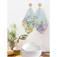 thumbnail image 2 of Easter Eggs Kitchen Dish Towels for Drying Dishes Set of 2, Spring Botanical Flowers Eucalyptus Leaf Wood Waffle Weave Microfiber Hand Tea Bathroom Towels Quick Dry & Absorbent Towel 12x12, 2 of 7