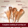 thumbnail image 2 of Juego de cucharas de cocina de madera Folkulture, 5 utensilios, color blanco, 2 of 8