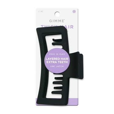 Gimme Beauty Claw Clip Thick Rectangle Xtra Large Double Teeth Black 1 Ct