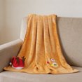 thumbnail image 2 of SLYNSHome Small Christmas Flannel Throw Blanket,Yellow Soft Fleece Roll‑Up Blanket With Snowman Santa Reindeer Design For Sofa Bed Holiday Gift, 2 of 6