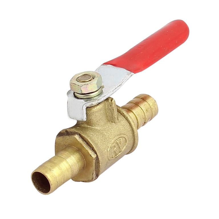 2x Tuyau 8mm Gaz/eau Avec Vanne à Poignée Rouge - Uxcell - Neuf