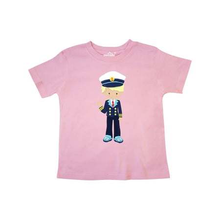 

Inktastic Cute Boy Boat Captain Skipper Blond Hair Gift Toddler Boy Girl T-Shirt