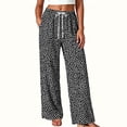 thumbnail image 6 of Yertdoel Pajama Pants Women Unisex Fashion Printed Elastic Waist Wide Leg Casual Sleep Pants Drawstring Comfy Lounge Bottoms with Pockets, 6 of 7