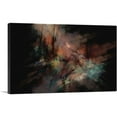 thumbnail image 1 of ARTCANVAS Black With Teal and Peach Modern Rectangle Canvas Art Print - Size: 18" x 12" (1.50" Deep), 1 of 9