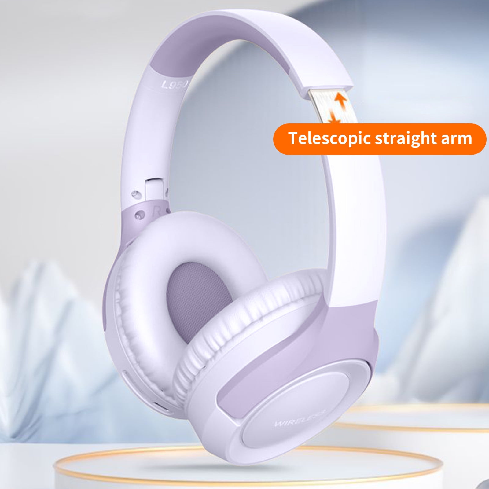 Bluetooth Headphones Over Ear, 6S Wireless Headphones Wired with 6 EQ Modes, 40 Hours Playtime Foldable HiFi Stereo Headset with Microphone, FM/TF for Cellphone/PC/Work,Purple