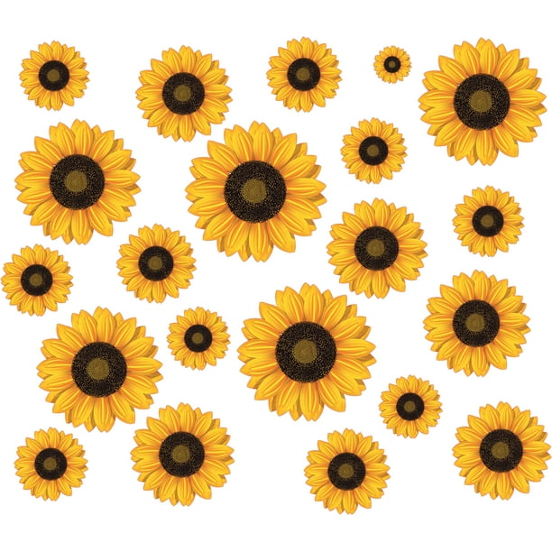 Multicolored Sunflowers Home Art Wall Decal 21 Inches x 28 Inches