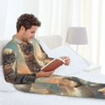 thumbnail image 5 of KLL Sunshine Cloud Kitten Sleepwear Mens Flannel Pajamas,Long Cotton Pj Set, 5 of 7