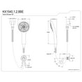 thumbnail image 2 of Kingston Brass KX1542BE Vilbosch Multi-Function Hand Shower Kit, Polished Brass, 2 of 5