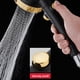 thumbnail image 2 of Wosthever Cabezal de ducha de mano presurizado, ahorro de agua de alta presión, acero inoxidable, ABS, 3 modos, rociador de agua, accesorio de baño para Juegos de accesorios de baño Oro negro, 2 of 6