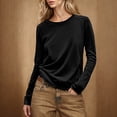 thumbnail image 2 of BLVB Womens Long Sleeve Crewneck Shirts Casual Pullover Tops Loose Fit Layering Top Spring Fall Basic Tee Tunics, 2 of 7