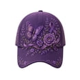 thumbnail image 2 of LTTVQM Gradient Purple Lavender Floral Ghost Alzheimer's Awareness Hat, Purple Ribbon Adjustable Baseball Cap Unisex, 2 of 3