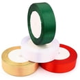thumbnail image 1 of 4 Rolls 100 Yards Christmas Satin Ribbon Gift Wrapping Ribbon, 1 of 5
