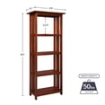 thumbnail image 6 of Mission 60-Inch Tall Wood Bookcase – 4-Tier Bookshelf with 2 Adjustable Shelves, 6 of 8