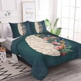 thumbnail image 3 of Arightex Flowered Brain Anatomy Comforter Set, Sage Green Bedding Set for Kids, Size Full, 3 of 5