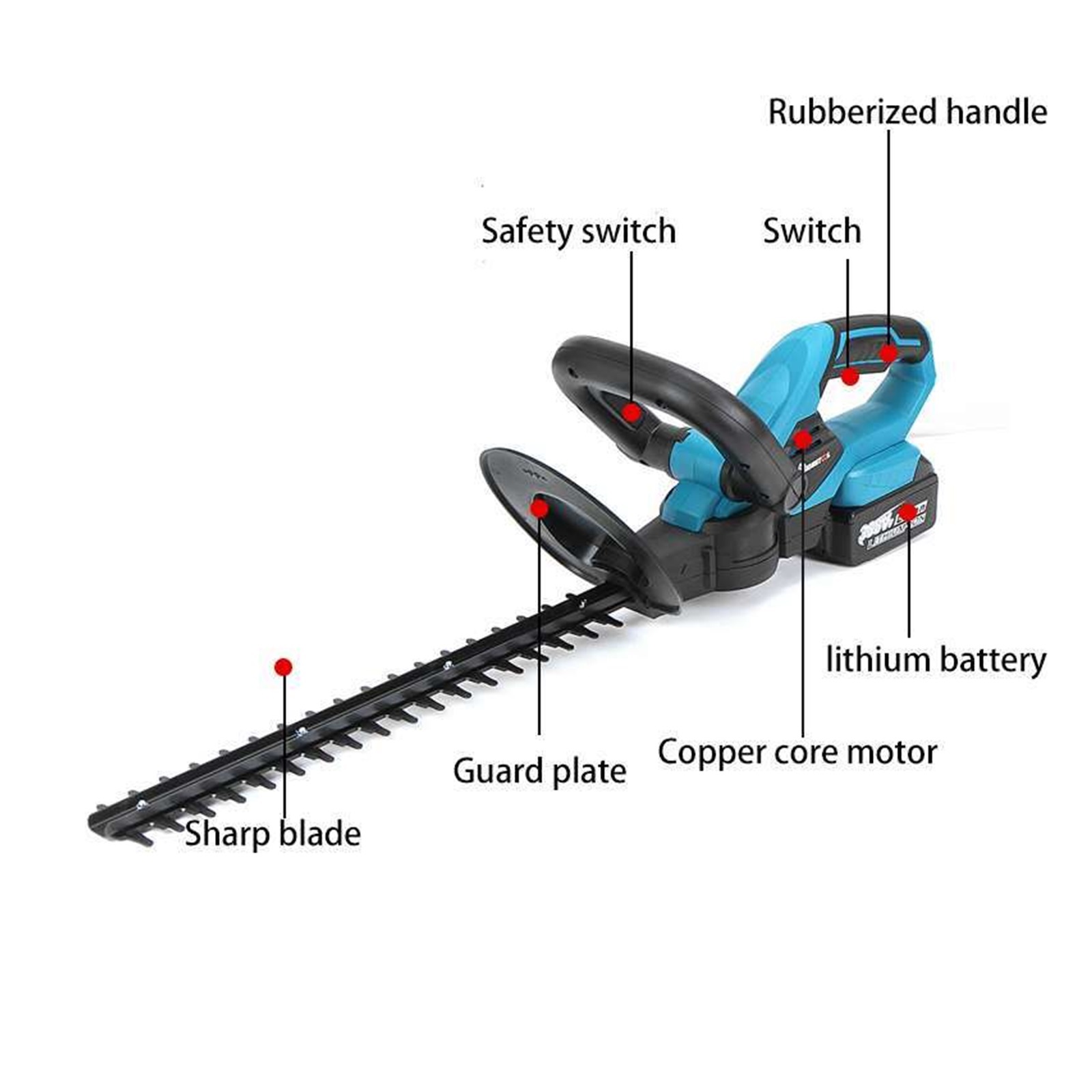 1400W 388VF Cordless Grass Hedge Trimmer For 18V Battery Electric Hedge Trimmer Pruning Shears Grass Trimmer Garden Tools ,2 IN 1 Trimmer & Edger