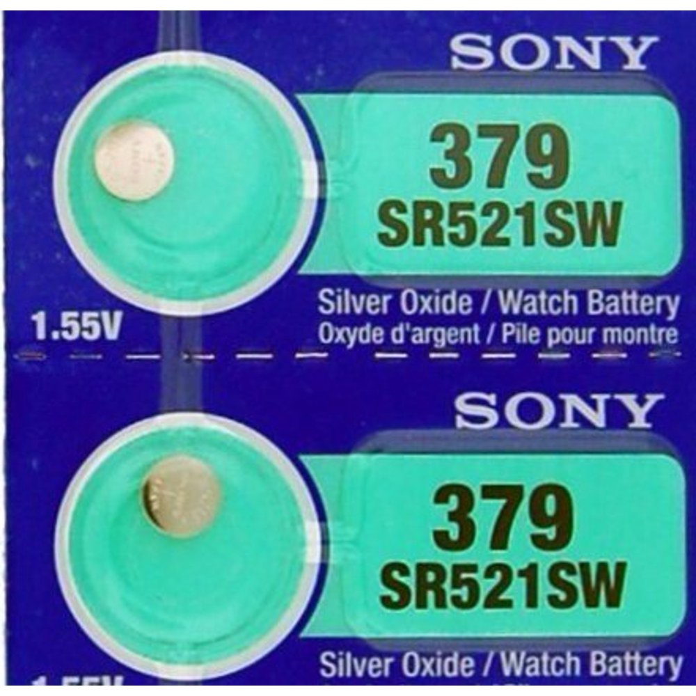 Sony 379 (SR521SW) 1.55V Silver Oxide 0Hg Mercury Free Watch Battery