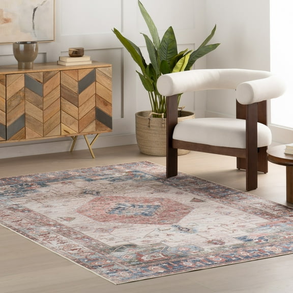 nuLOOM Carolita SplashGuard Machine Washable Area Rug, 6' x 9', Carolita Brick