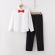 thumbnail image 4 of Odeerbi Niños 3 Piezas Caballero Traje Formal Preppy Traje de Manga Larga Camisa de Vestido y Pantalones de Traje Con Corbata Colegial Conjunto de Uniforme, 4 of 7