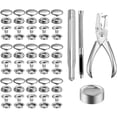 thumbnail image 1 of Stainless Steel Snap Fastener Kit 200 Pcs Snap Buttons Press Studs Tool Plier Clothing Sewing Repair (silver ), 1 of 10