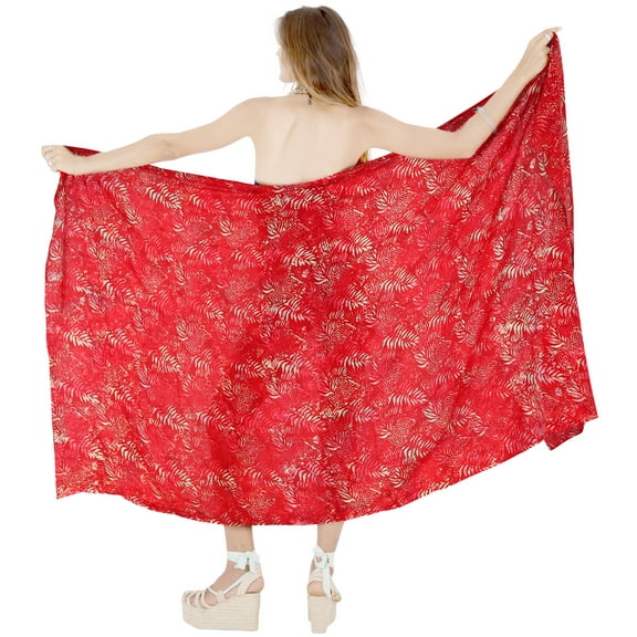 HAPPY BAY Women's Beach Bathing suit Wrap Bikini Swimwear Swim Cover up Summer Wraps Swimsuit Beachwear Sarong Coverups Skirts for Women One Size Tropical, Pink