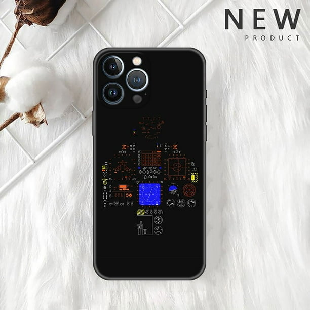 Funda para teléfono Apple iPhone 11, 13, 12, 14 Pro, 7 Plus, XR, X, XS, Max, 6, 6S, SE, avión, helicóptero, instrumento de cabina Fivean unisex