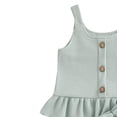 thumbnail image 5 of OGLCCG Toddler Girl Summer Outfits Ruffles Hem Sleeveless Waffle Tank Tops and Elastic Waist Shorts 2Pcs Cute Clothes Set 0-4 Years, 5 of 5