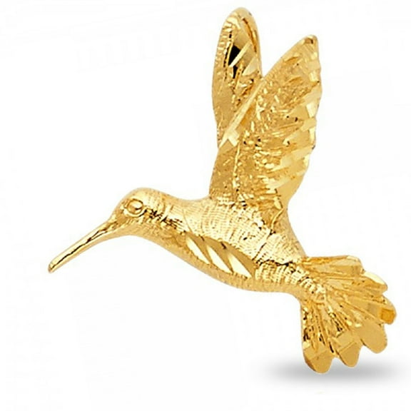 Mocking Bird Charm Solid 14k Yellow Gold Bird Pendant Genuine Quality Design 20 x 17 mm