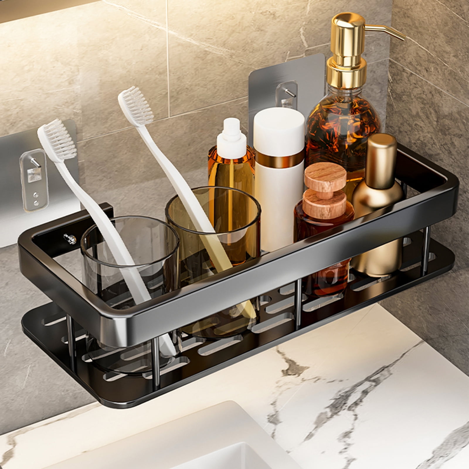 2/3 Tier Aluminum Shower Caddy Bathroom Shelf Wall Mounted Extra Heavy ...