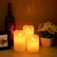 thumbnail image 3 of Juego de 3 velas LED sin llama, luz ALED, 3 velas LED RGB reales de color blanco cálido y multicolor, funciona con pilas con temporizador de control remoto, adecuado para decoraciones de bodas, 3 of 5