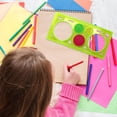 thumbnail image 2 of Office Supplies 2 Pcs Geometric Drawings Templates Multi Shaped Drafting Stencils Plastic Measuring Templates Rulers Clear Drawing Triangle Tool Protractor Set for Studying Designing Craft Kits, 2 of 8