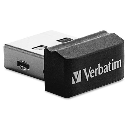 Verbatim 98130 Verbatim 32GB Store 'n' Stay Nano USB Flash Drive - Black - 32 GB Nano - Black - 1 Pack -