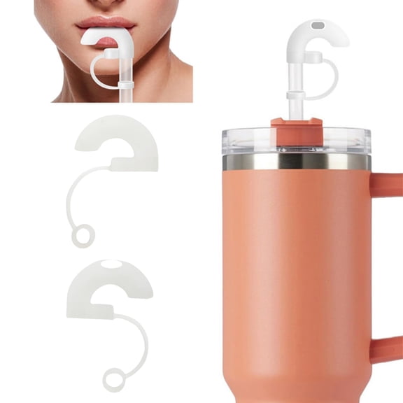 Sunjoy Tech 3/6Pcs Anti-Lip Wrinkle Straw Stopper 40 Degrees Angled Opening Straw Stopper for Easy Drinking Reduce Mouth Wrinkles Silicone Straw Accessory