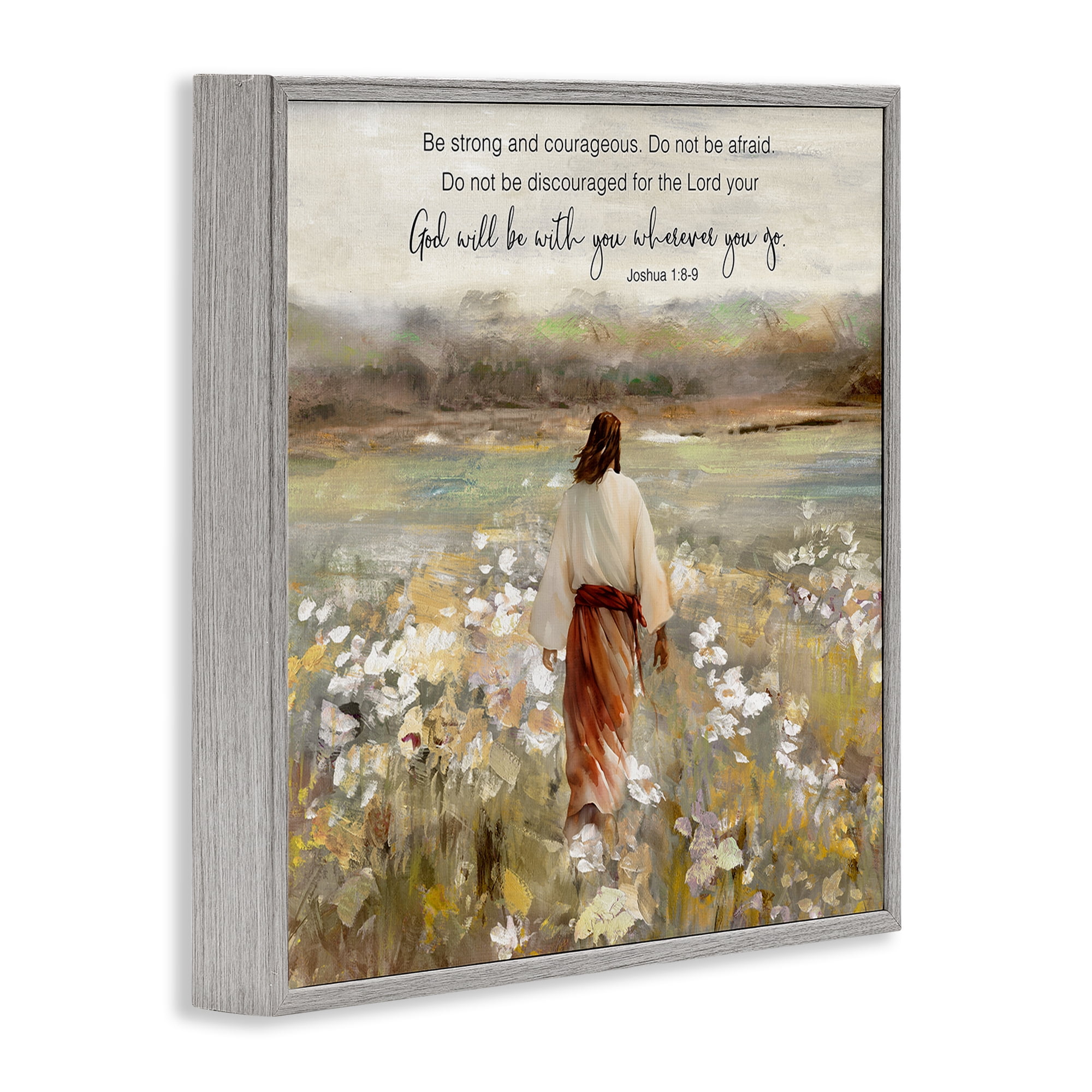 Stupell Industries God With You Wherever Gray Framed Giclee Art, design by Sally Swatland