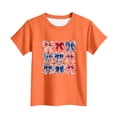 thumbnail image 4 of FAVIPT Girls Patriotic T-Shirts 4th of July 250 Years Boys American Flag Shirt Red White Blue Tshirt Independence Day Tee Orange,3-4Years, 4 of 6
