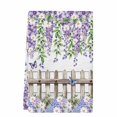 thumbnail image 2 of Spring Purple Flowers Kitchen Towels Set of 1, Farmhouse Leaves Fences Gray Wood Absorbent Dish Towels for Kitchen, Microfiber Hand Towel, Quick Drying Tea Towel for Cleaning Decorative Dishcloths, 2 of 7