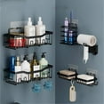 thumbnail image 4 of Boreal Craft Wall Storage Rack 6 Piece Set No Drilling Shower Shelf For Bathroom Kitchen Storage Rack Wall Shelf Storage Telescopic Rack Foldable Drying Rack Stainless Steel Rack Rack Dish Drainer for, 4 of 7